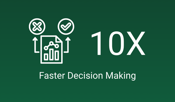 Up to 10X faster decision making with data analytics and business intelligence talent